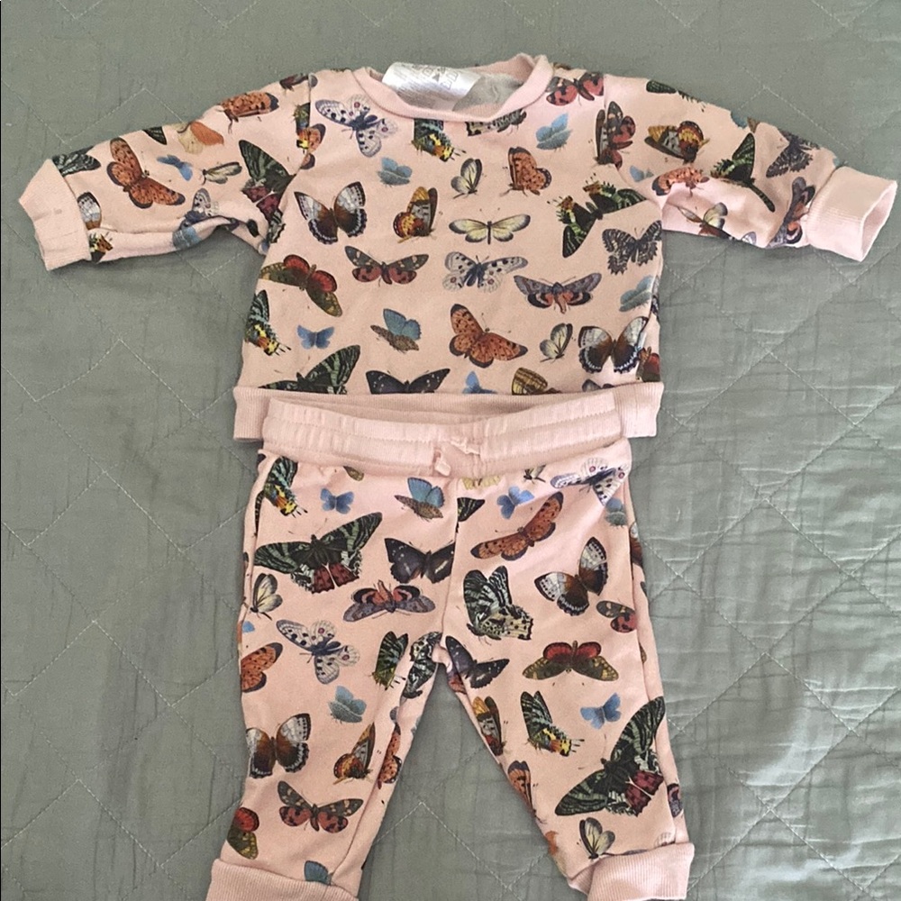 Butterfly Print Kids Pajamas